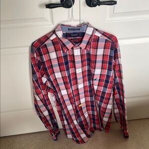 Nautica Men's Red Plaid Shirt